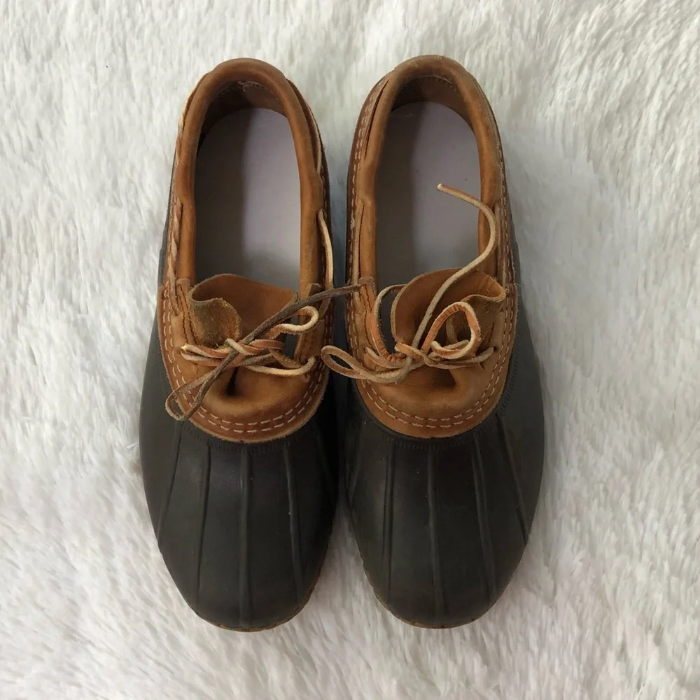 L.L. BEAN • Duck Boots Rubber Moc Tan Brown Ankle Bean Boots Size 8 - Picture 14 of 14